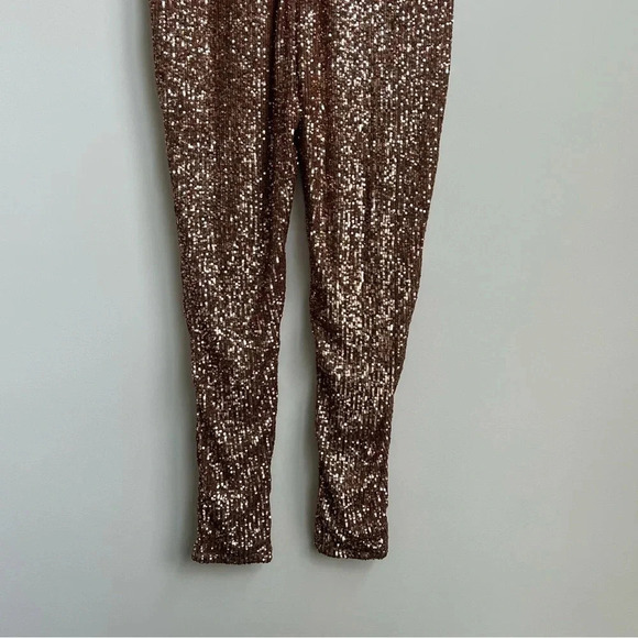 New Fashion Nova Chocolate “Sparkle And Snatched” Shoulder Pad Jumpsuit Size 2X - Picture 12 of 15